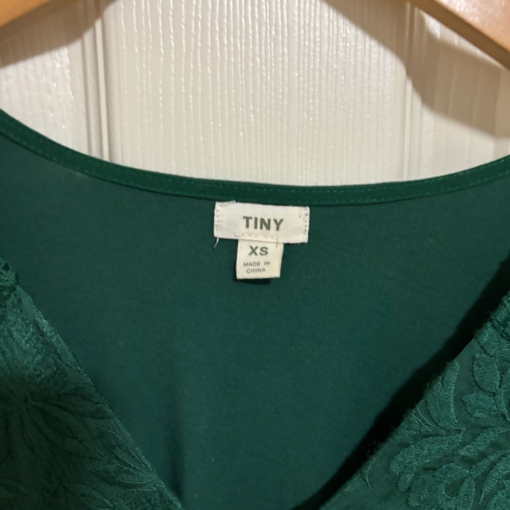 Anthropologie Tiny Ophelia Embroidered Top | Emerald Green | Size XS | EUC - Picture 7 of 10